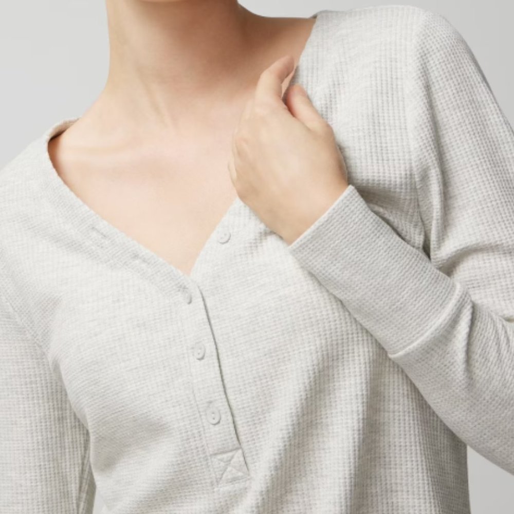 NWT Soma COZY WAFFLE Long-Sleeve Sleepshirt - Picture 5 of 6